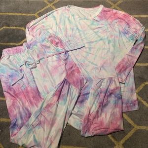 Tie Dye Print Jogger Set M